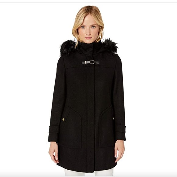 Cole Haan Jackets & Blazers - NWT Black Cole Haan Women's Wool Duffle Coat